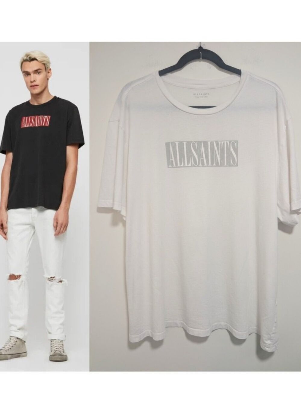 AllSaints | Integers Graphic Logo Cotton Crewneck T-Shirt In Chalk White